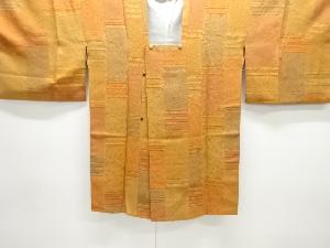 変わり横段に花模様織出し道行コート